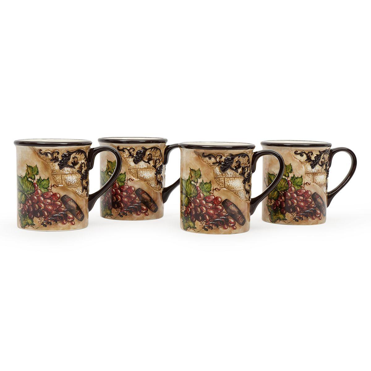 Керамические чайные чашки, 4 шт. "Тосканский натюрморт"