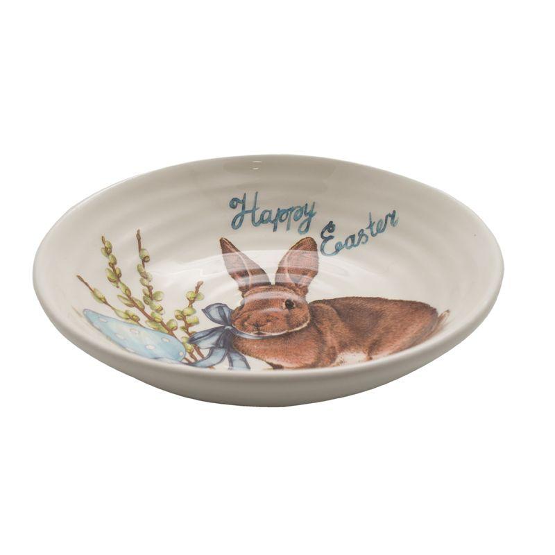  тарелка для супа с голубой надписью «Пасхальный кролик .