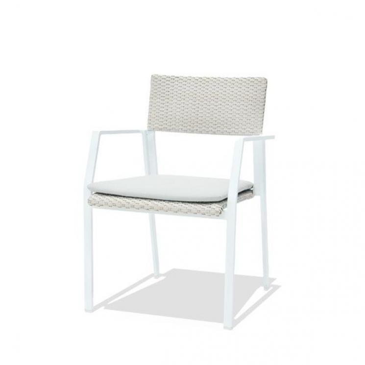 Обеденное кресло из плетеного ротанга с мягкой подушкой Breeze Brafta Skyline Design - фото