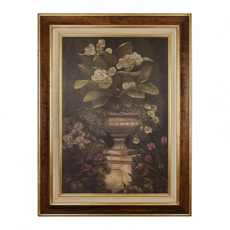 Картина в двойной раме с эффектом кракелюра "Цветы в амфоре" Decor Toscana - фото