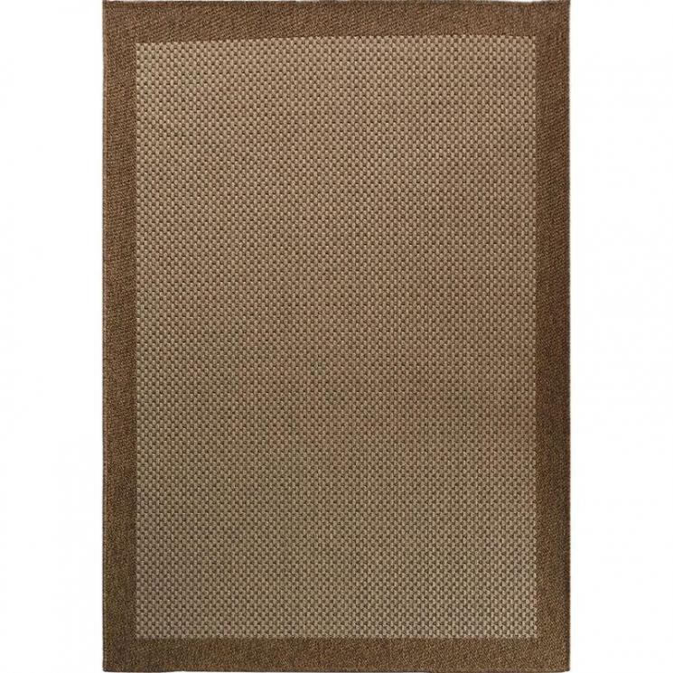 Коричневый ковер для улицы с плетением рогожкой Cord SL Carpet - фото