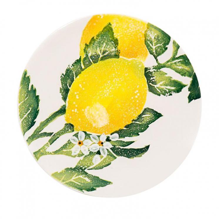 Керамическая тарелка для салата с ярким рисунком "Солнечный лимон" Villa Grazia - фото