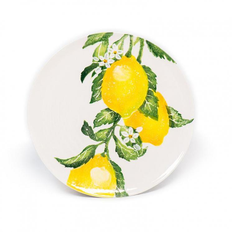 Тарелка обеденная из прочной итальянской керамики "Солнечный лимон" Villa Grazia - фото