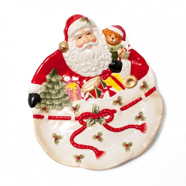 Блюдо в виде Деда Мороза с ручной росписью "Бантик" Fitz and Floyd - фото