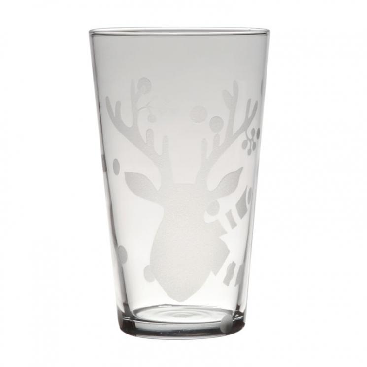 Высокий стеклянный стакан с рисунком оленя Deer Friends Casafina - фото
