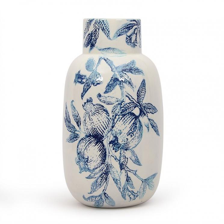 Высокая ваза из керамики ручной работы с акварельным рисунком "Вечерний гранат" Villa Grazia - фото