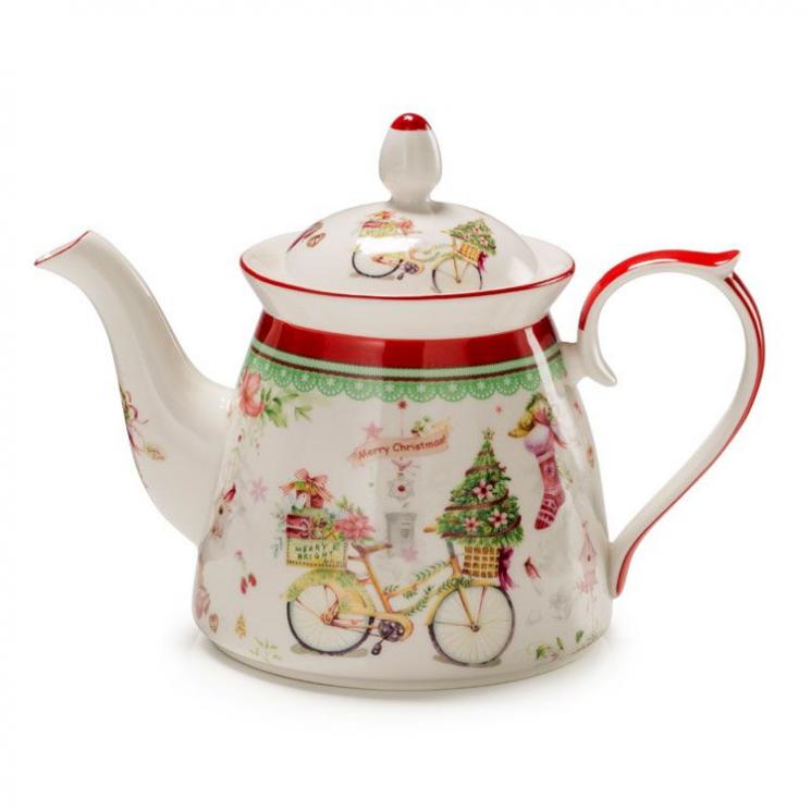Фарфоровый чайник для новогоднего чаепития "Теплые поздравления" Palais Royal - фото