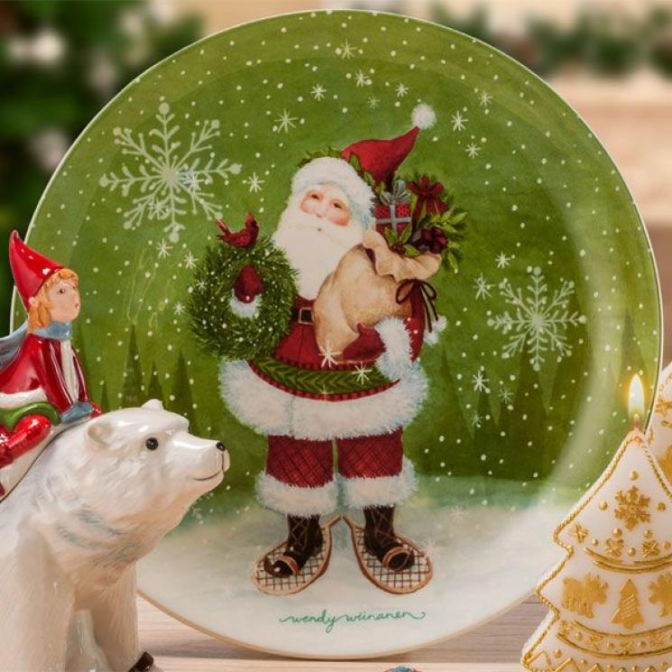 Большое блюдо с изображением Деда Мороза "Заколдованный лес" Palais Royal - фото