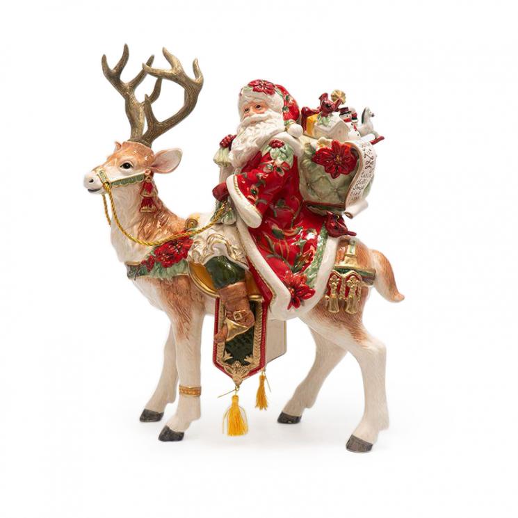 Новогодняя статуэтка Деда Мороза - всадника "Рождественские эмоции" Fitz and Floyd - фото