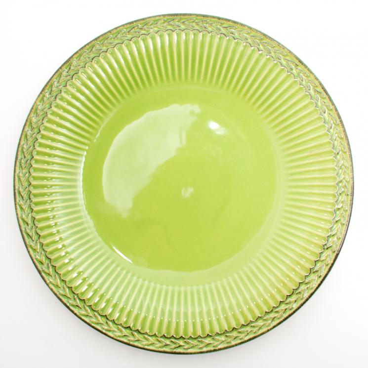 Тарелка зеленая Venezia Verde Bizzirri - фото