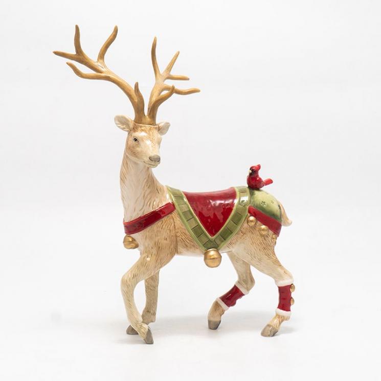 Керамическая статуэтка в рождественской стилистике «Олень с птицей» Palais Royal - фото