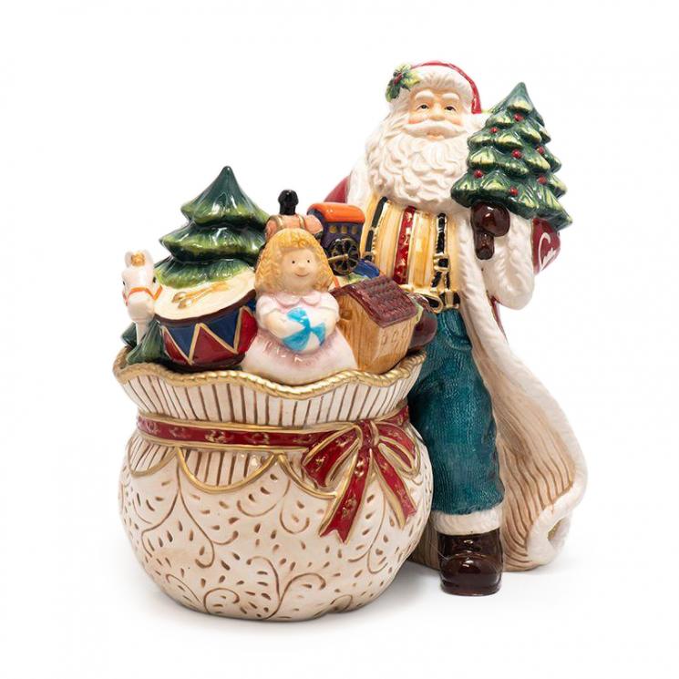 Новогодняя керамическая емкость для хранения сладостей "Санта с подарками и елкой" Palais Royal - фото
