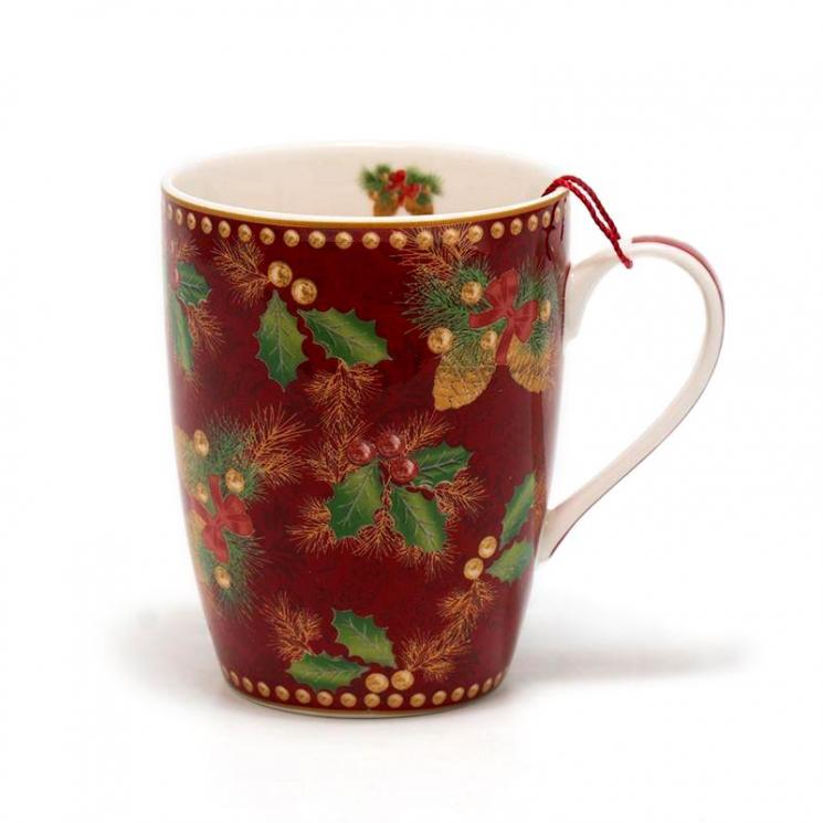 Фарфоровая чайная чашка с ярким новогодним рисунком «Счастливые дни» Palais Royal - фото