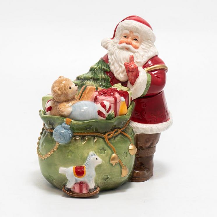 Праздничная керамическая статуэтка-шкатулка «Санта с подарками и игрушками» Palais Royal - фото