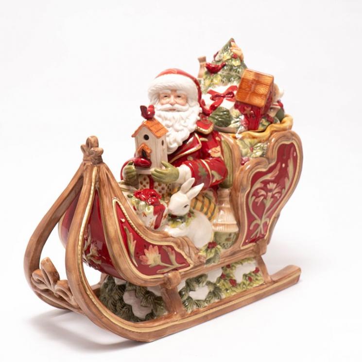 Шкатулка "Санта с подарками на санях" Fitz and Floyd - фото