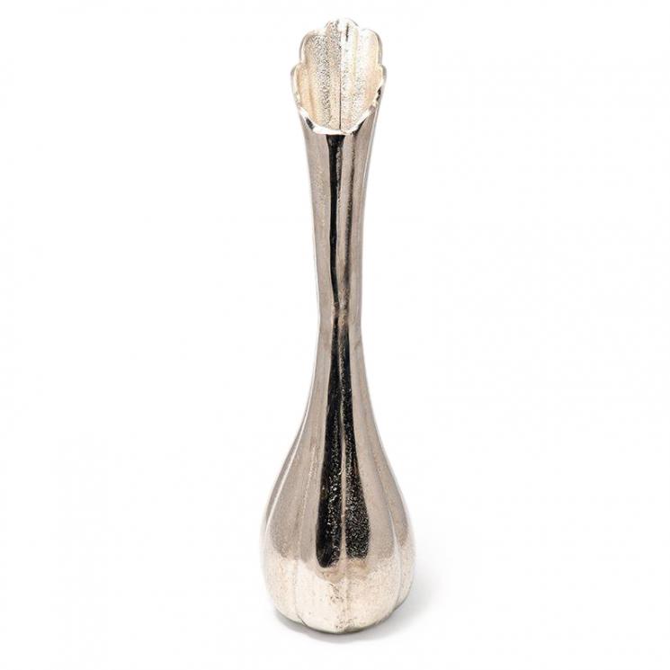 Высокая тонкая ваза изящной формы серебрянного цвета LC HOME - фото