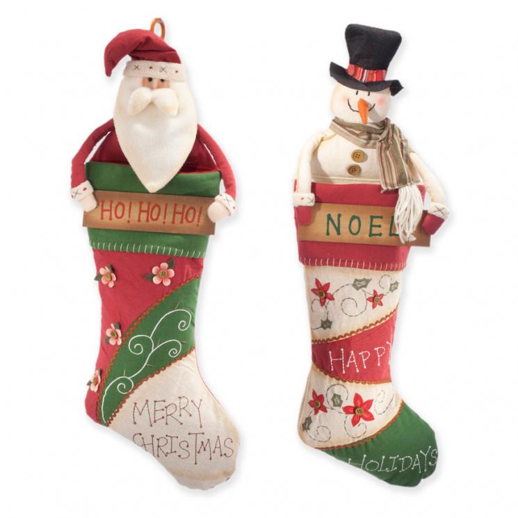 Носочки для подарков с Дедом Морозом и Снеговиком Paradise - фото