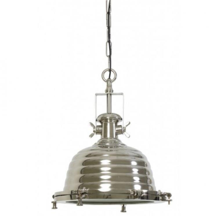 Подвесной светильник блестящий серый в форме колокола в стиле лофт Light and Living - фото