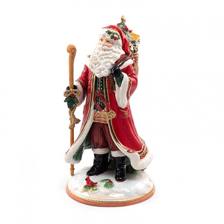 Статуэтка Деда Мороза с мешком из керамики ручной работы "Семейные традиции" Fitz and Floyd - фото