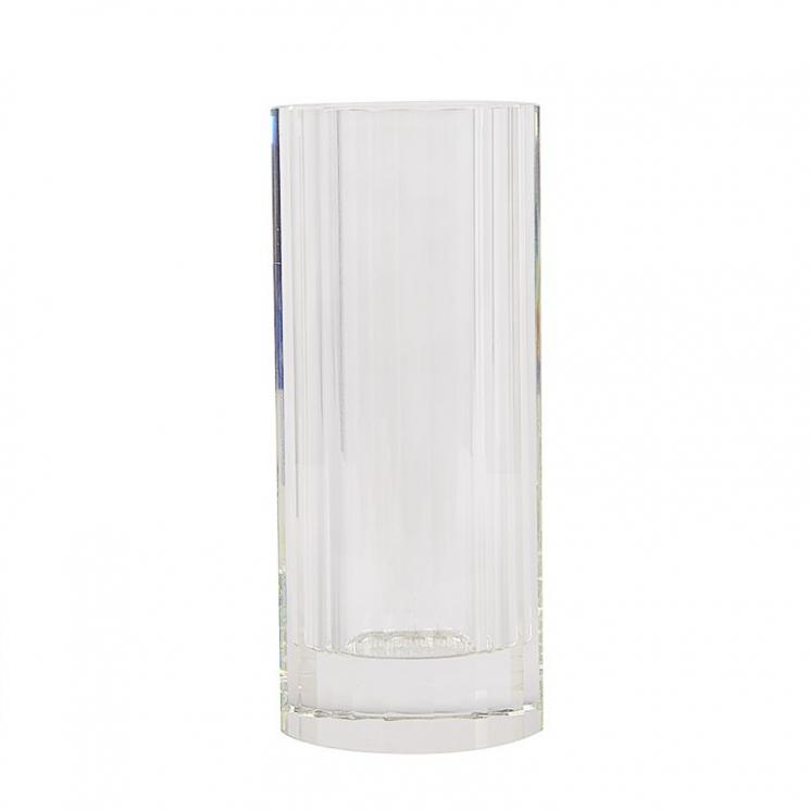 Рельефная хрустальная ваза в форме цилиндра Abhika - фото
