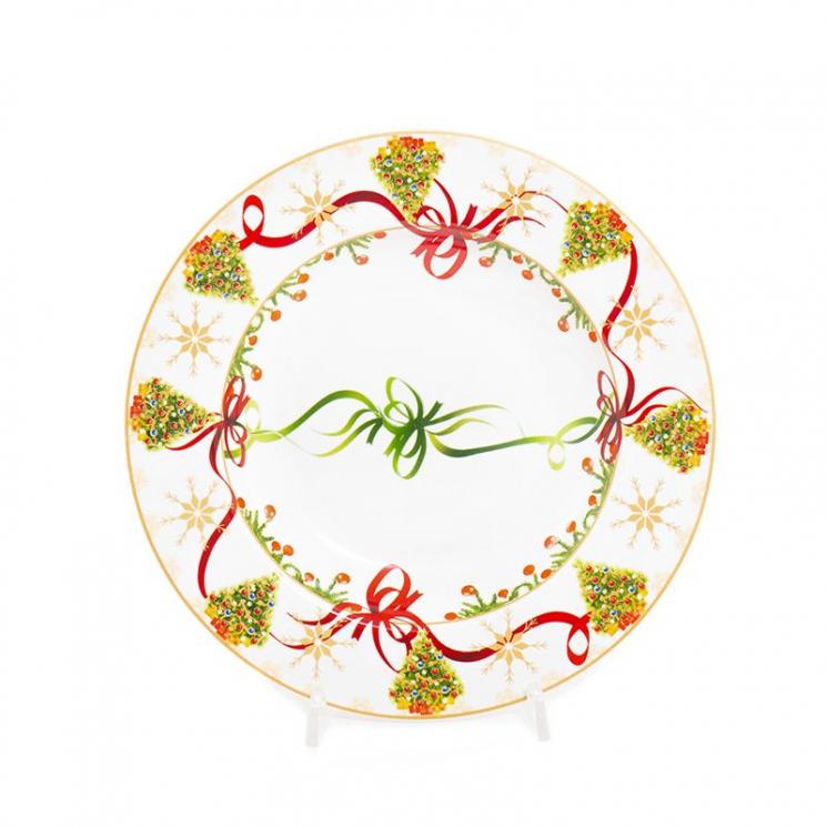 Комплект праздничных суповых тарелок со светлым фоном "Яркие завитки", 6 шт. Palais Royal - фото