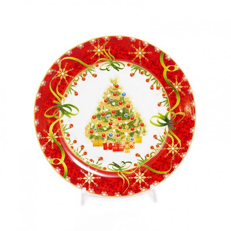 Праздничная десертная тарелка для новогодней сервировки "Яркие завитки" Palais Royal - фото