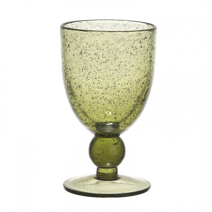 Оливковый бокал из стекла с воздушными пузырьками Pomax - фото