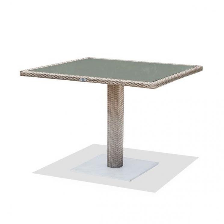 Квадратный обеденный стол из плетеного искусственного ротанга Brafta Skyline Design - фото