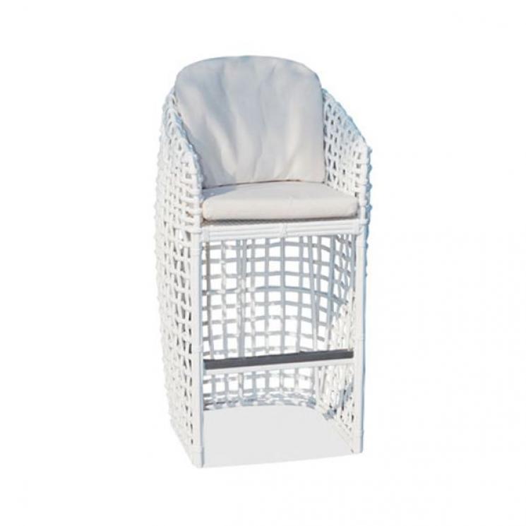 Высокий барный стул из искусственного ротанга с мягкой подушкой Dynasty Skyline Design - фото