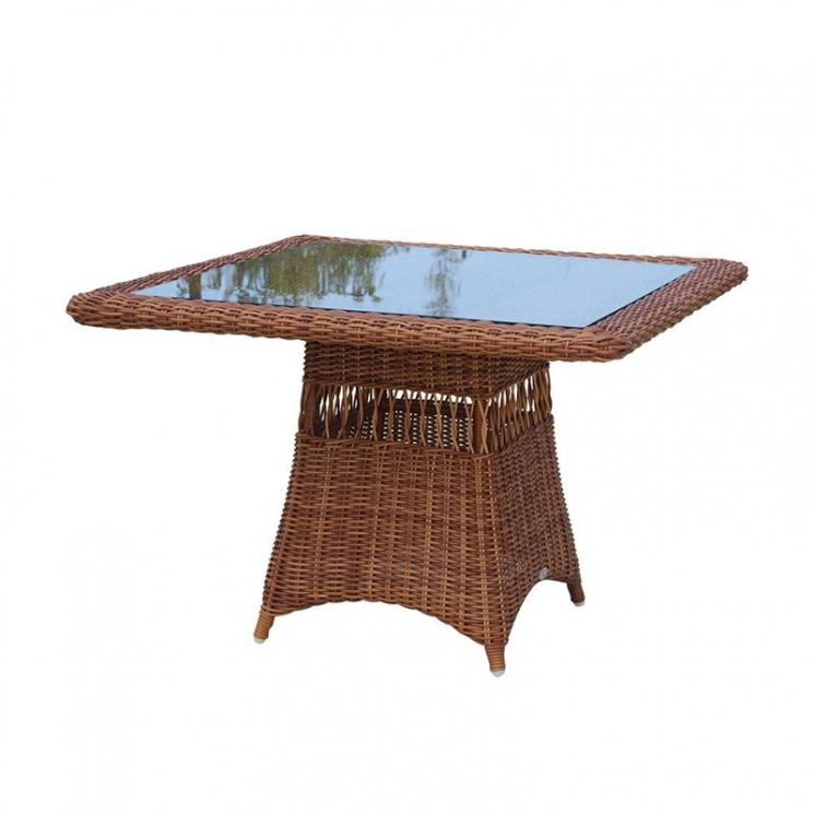 Стол обеденный квадратный из техноротанга без стекла Ebony Skyline Design - фото