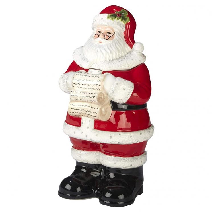 Бисквитник с ручной росписью в виде фигурки Санта Клауса «Рождественская сказка» Certified International - фото