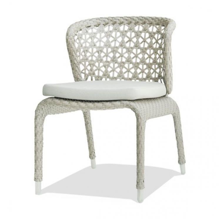 Плетеное обеденное кресло с мягким сиденьем и узорной спинкой Journey Skyline Design - фото