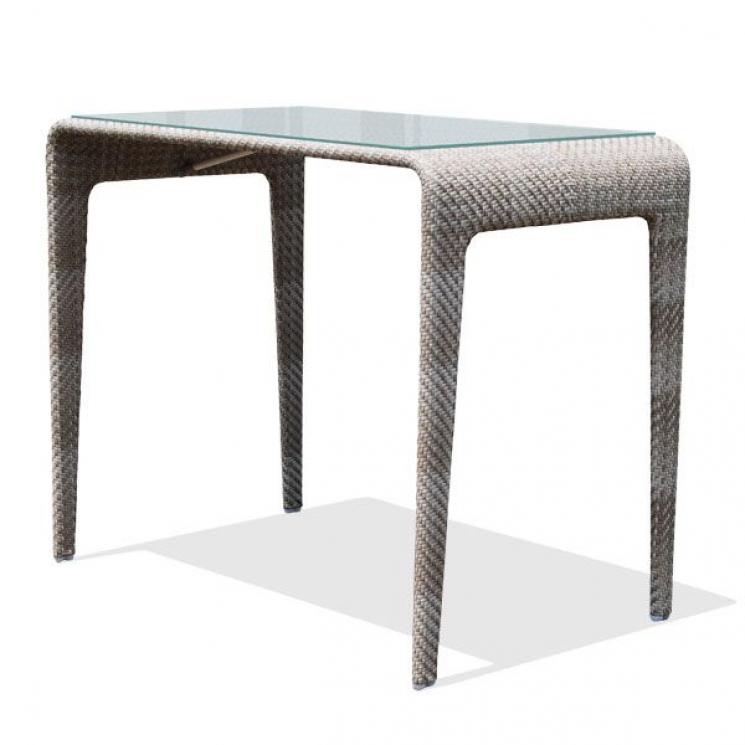 Прямоугольный барный стол из плетеного техноротанга со стеклянной столешницей Journey Skyline Design - фото
