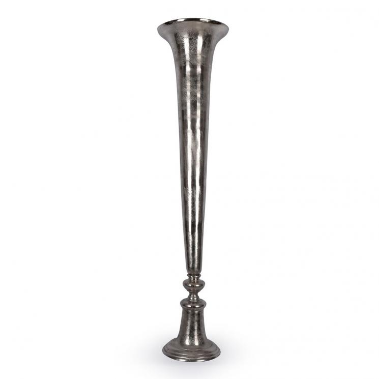Высокая ваза из алюминия серебристого цвета Gros Exner - фото