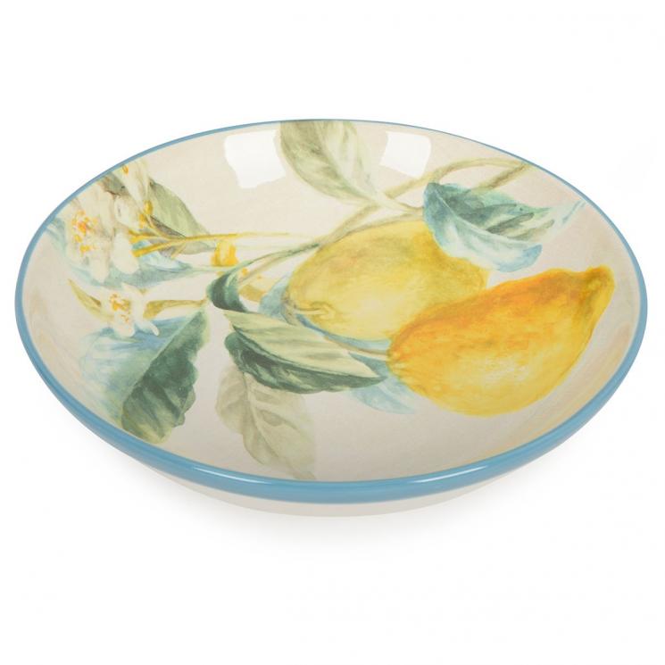 Глубокий керамический салатник с рисунком на летнюю тематику "Спелый лимон" Certified International - фото