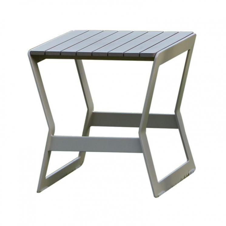 Квадратный приставной столик из металла и дерева Rhone Skyline Design - фото