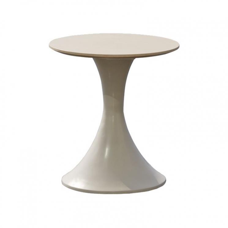 Столик приставной круглый из металла бежевого цвета Olivia Skyline Design - фото
