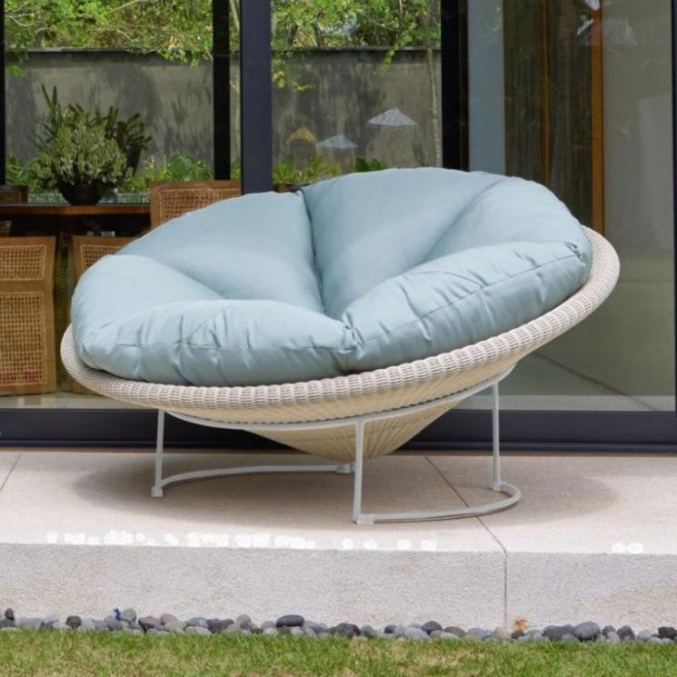 Серое круглое кресло с мягкой подушкой Luna Skyline Design - фото
