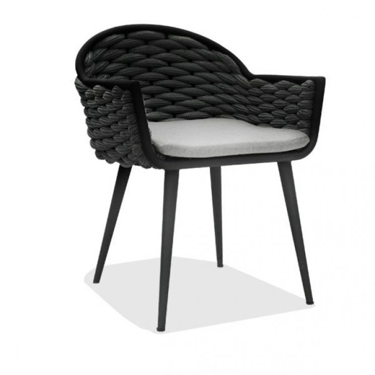 Обеденное кресло с узорным плетением из шнура и мягкой подушкой Serpent Skyline Design - фото