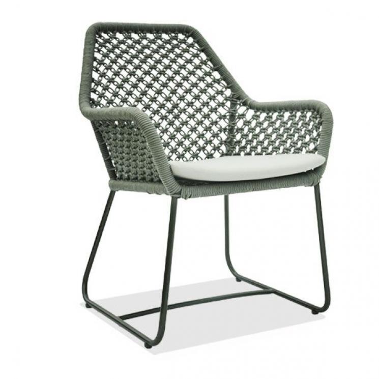 Обеденное кресло с плетением из шнура и мягкой подушкой Moma Skyline Design - фото