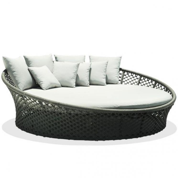 Круглый лаунж-диван с мягким матрасом и узорным плетением Moma Skyline Design - фото