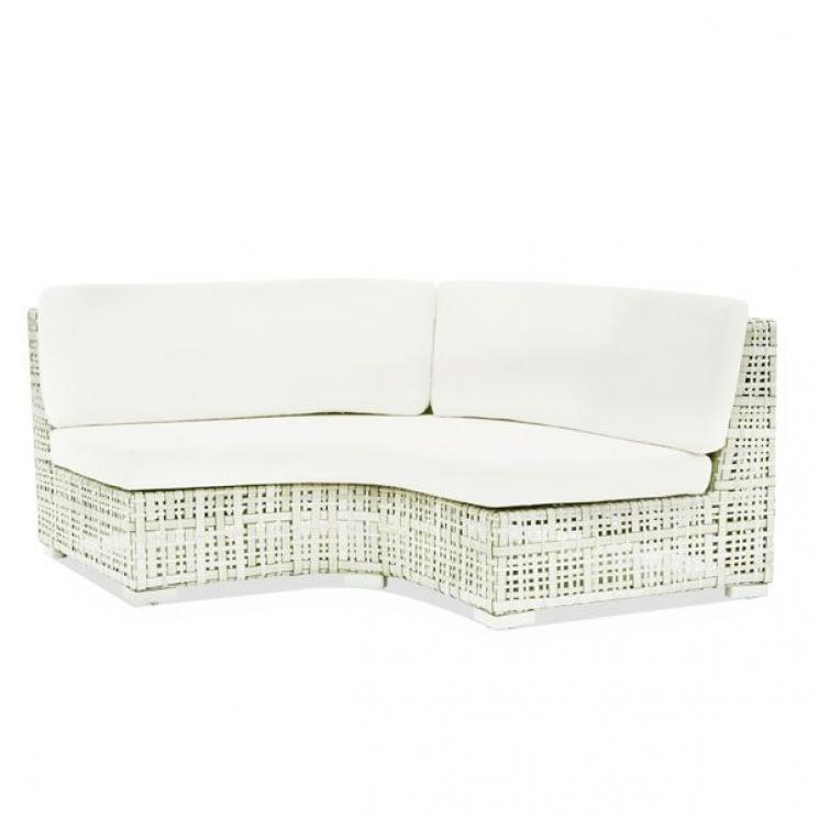Угловой модульный диван из плетеного ротанга с мягким сиденьем Martin Skyline Design - фото
