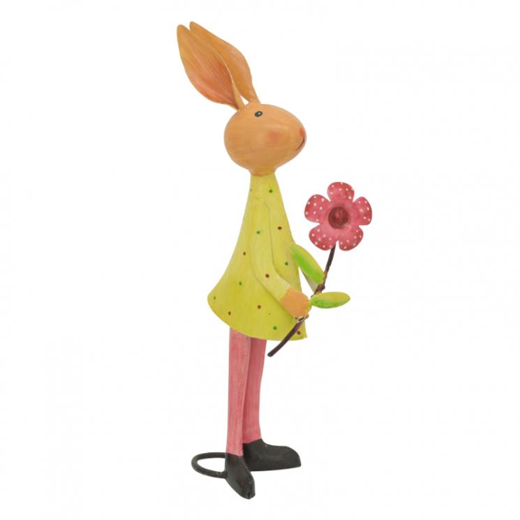 Статуэтка металлическая "Крольчиха с цветком" Kanu Exner - фото