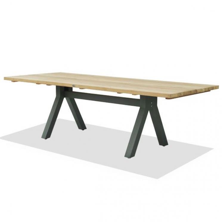 Прямоугольный обеденный стол с деревянной столешницей на металлическом каркасе Ona Skyline Design - фото