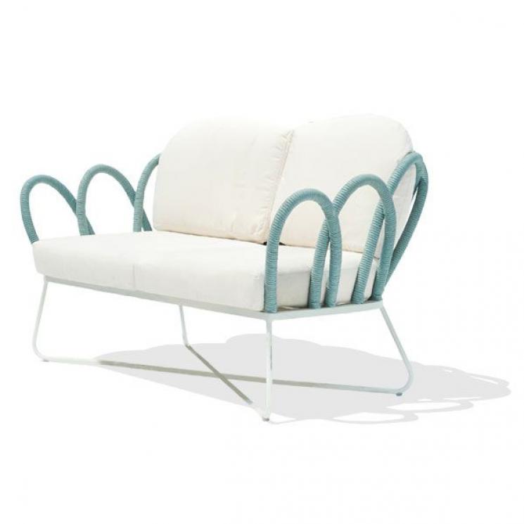 Белая двухместная кушетка с мягким сиденьем для отдыха на террасе Tuscany Skyline Design - фото