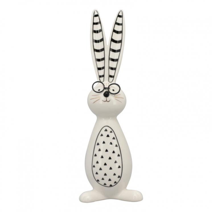Статуэтка керамическая в пасхальной тематике "Зайчик с полосатыми ушками" Exner - фото