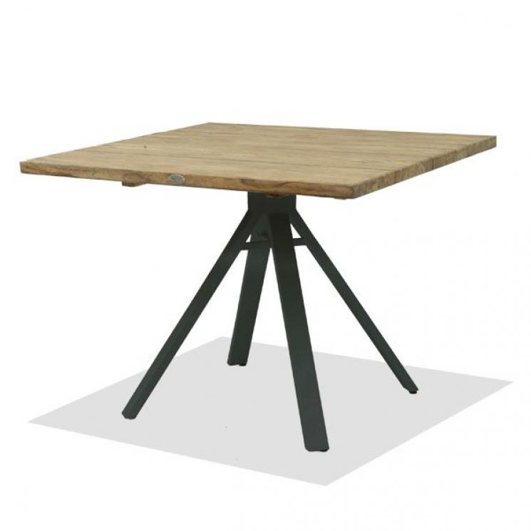 Квадратный обеденный стол для улицы из металла и дерева Ona Skyline Design - фото