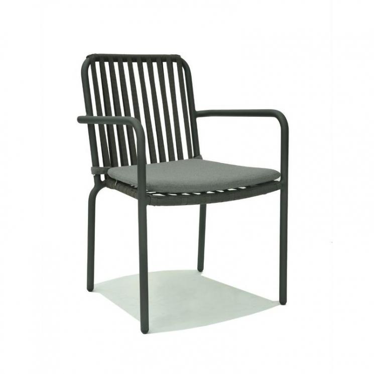 Скругленное металлическое обеденное кресло с мягкой подушкой Ona Skyline Design - фото
