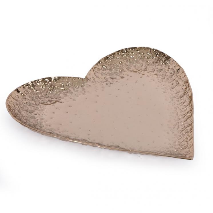 Блюдо в форме сердца из алюминия цвета шампанского Gros Exner - фото