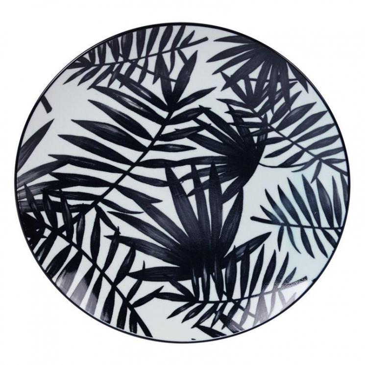 Тарелка обеденная с изображением пальмовых листьев Bastide - фото